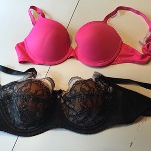 Victoria Secret and Dillards black bra. 34C